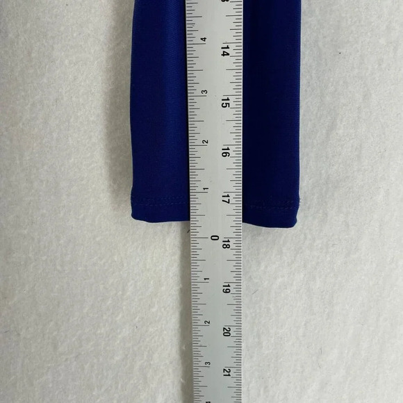 INC International Concept Dress Sz 0 Blue Draped 3/4 Sleeve Knee Length Bodycon - Picture 4 of 10